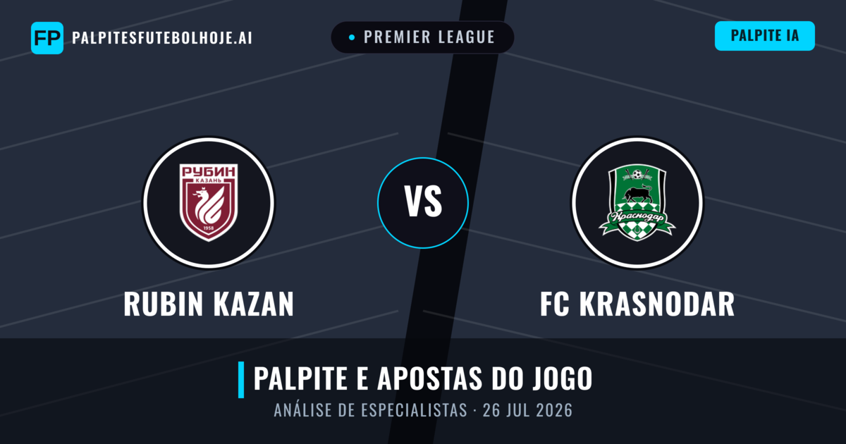 Rubin Kazan vs FC Krasnodar — prognóstico e prévia do jogo