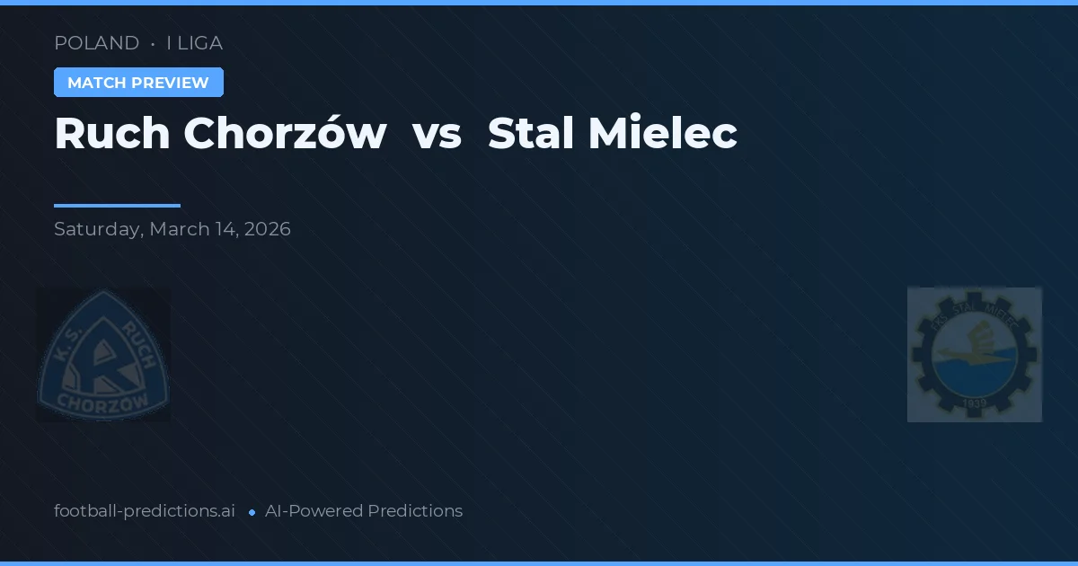 Ruch Chorzów vs Stal Mielec — prognóstico e prévia do jogo