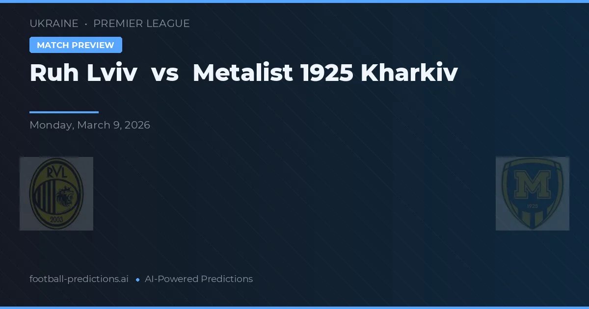 Ruh Lviv vs Metalist 1925 Kharkiv — prognóstico e prévia do jogo