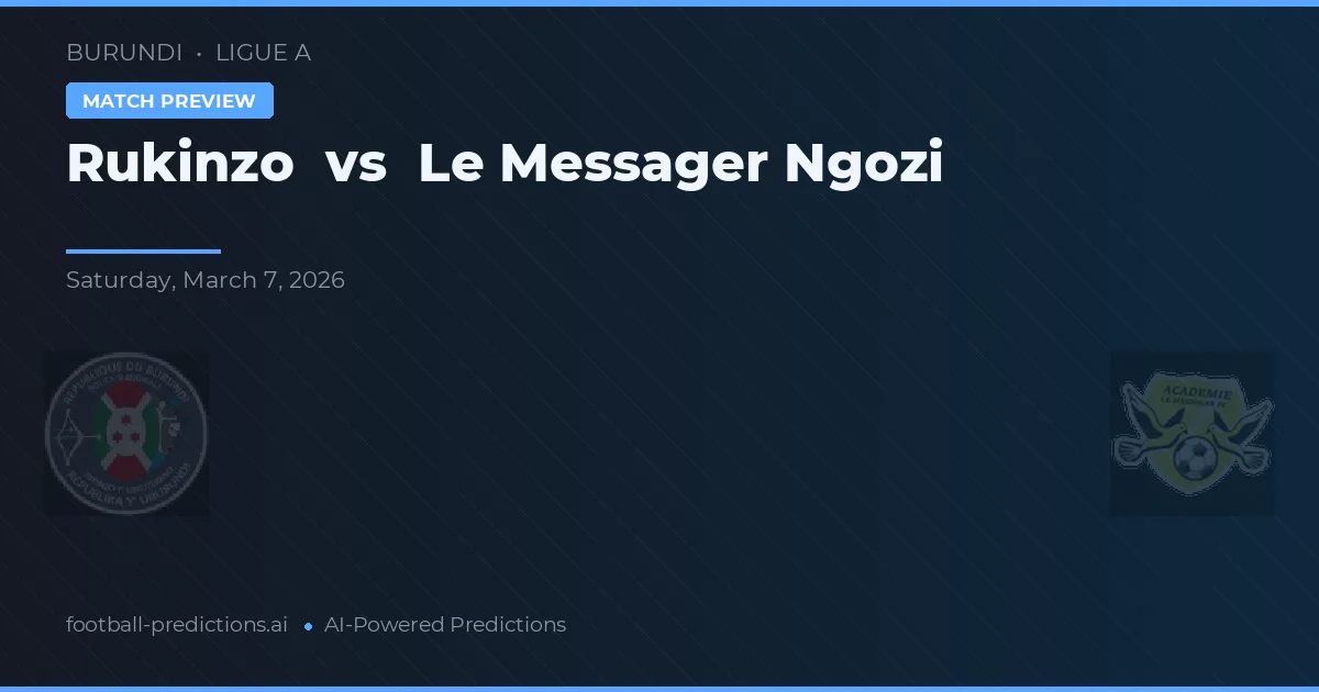 Rukinzo vs Le Messager Ngozi — prognóstico e prévia do jogo