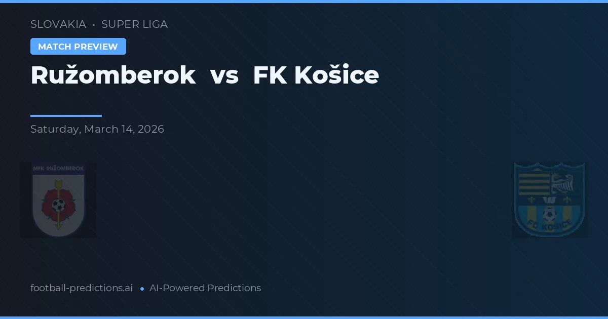 Ružomberok vs FK Košice — prognóstico e prévia do jogo
