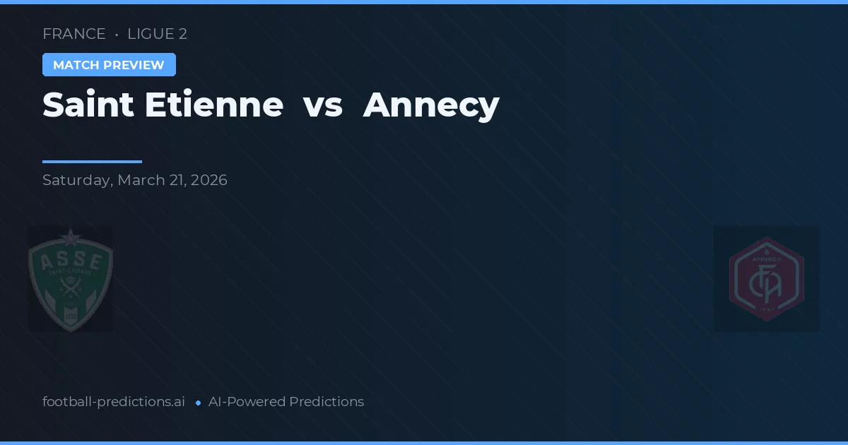 Saint-Étienne vs Annecy — prognóstico e prévia do jogo