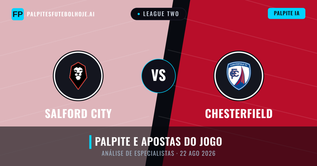 Salford City vs Chesterfield — prognóstico e prévia do jogo
