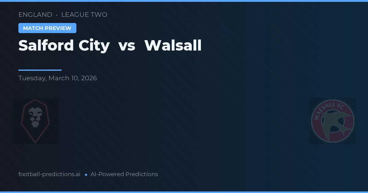 Salford City vs Walsall — prognóstico e prévia do jogo