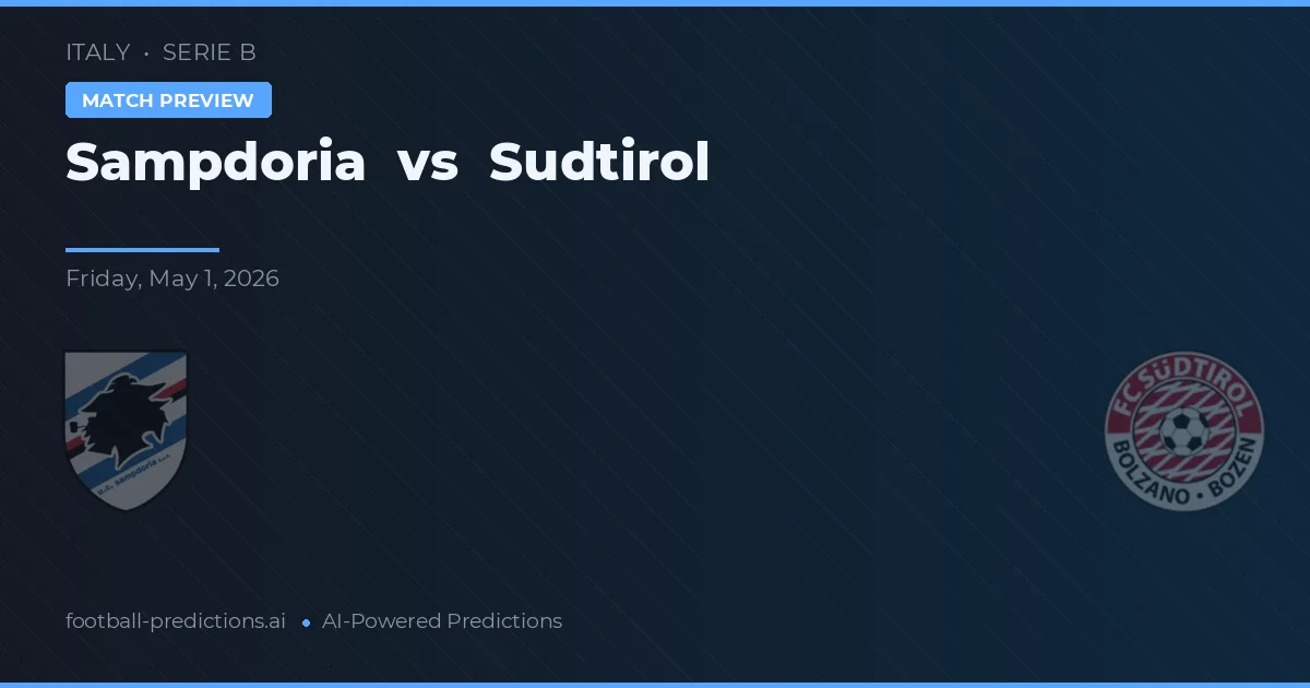 Sampdoria vs Sudtirol — prognóstico e prévia do jogo