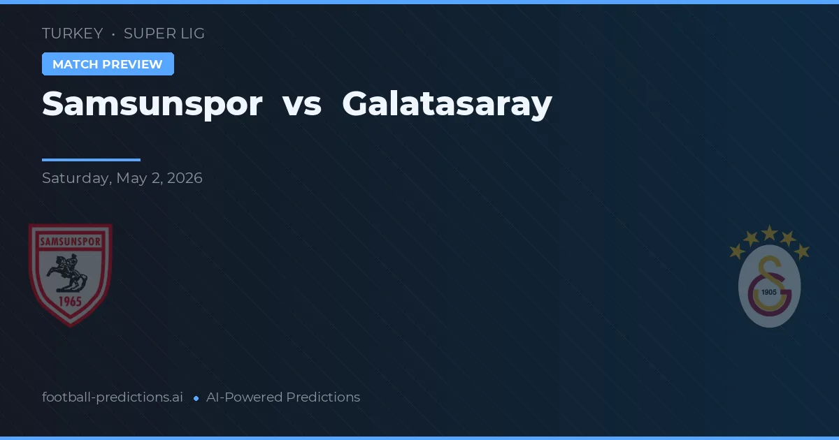 Samsunspor vs Galatasaray — prognóstico e prévia do jogo