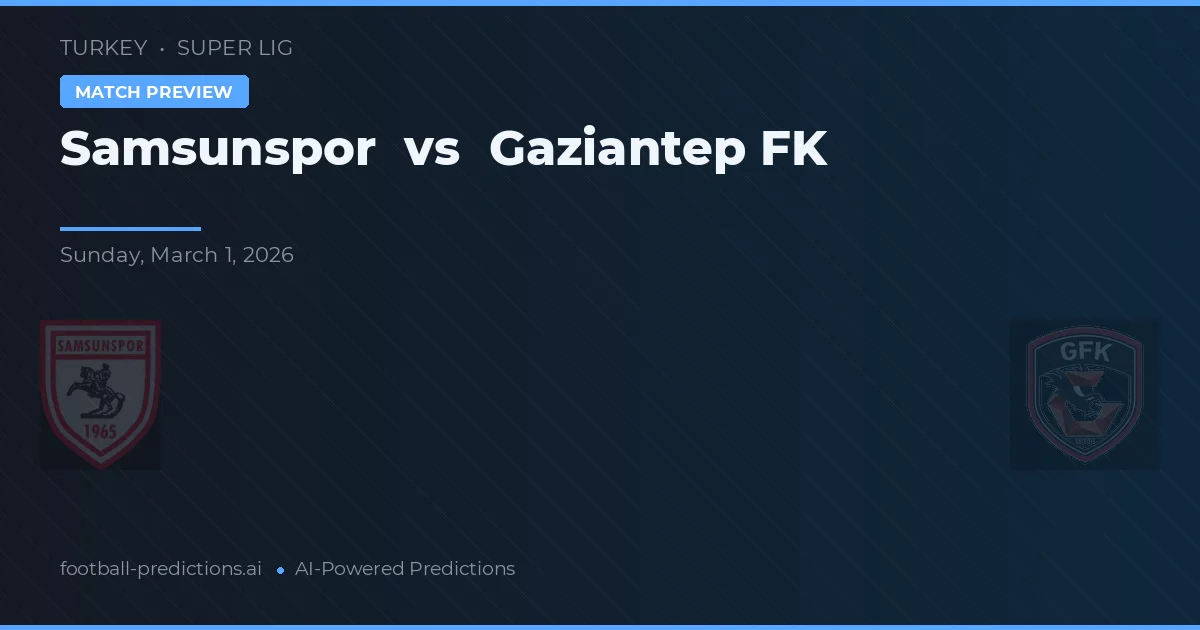 Samsunspor vs Gaziantep FK — prognóstico e prévia do jogo