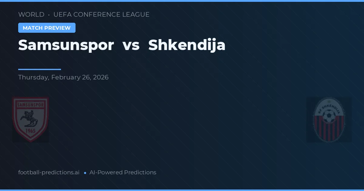 Samsunspor vs Shkëndija — prognóstico e prévia do jogo
