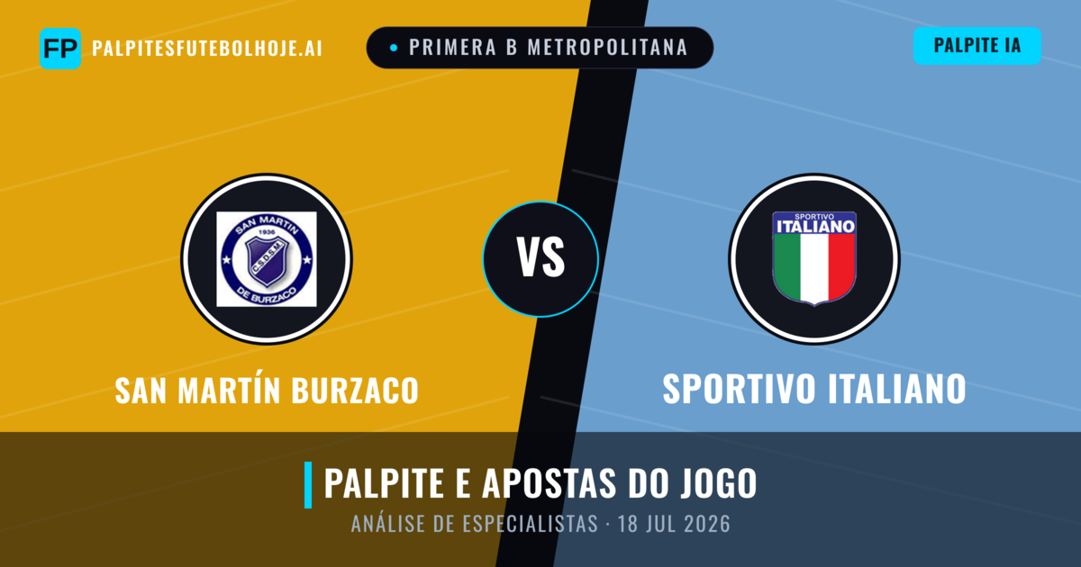 San Martín Burzaco vs Sportivo Italiano — prognóstico e prévia do jogo