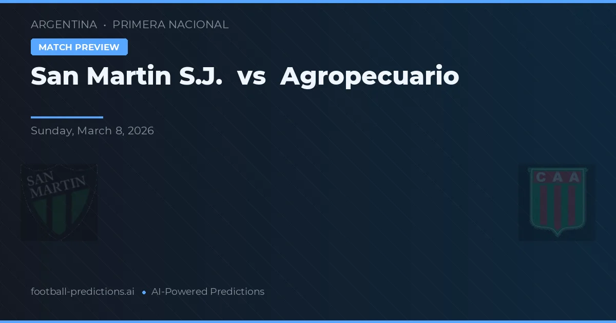 San Martín SJ vs Agropecuario preview