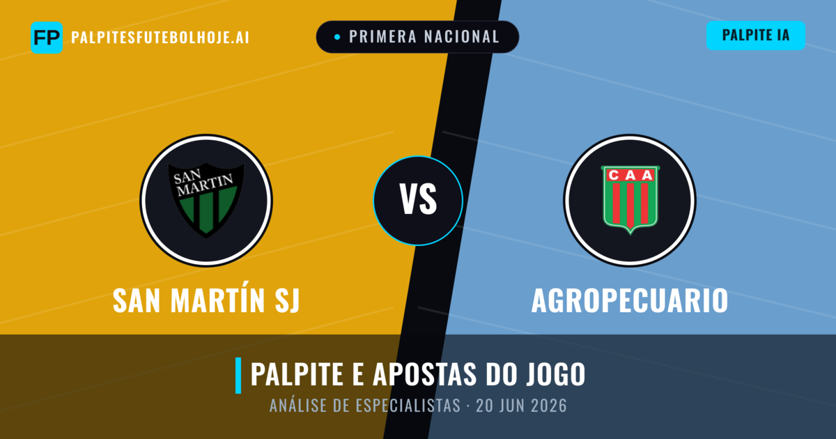 San Martín SJ vs Agropecuario — prognóstico e prévia do jogo