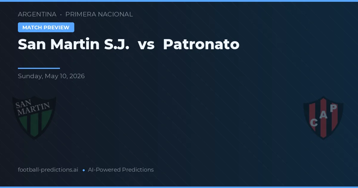 San Martín SJ vs Patronato — prognóstico e prévia do jogo