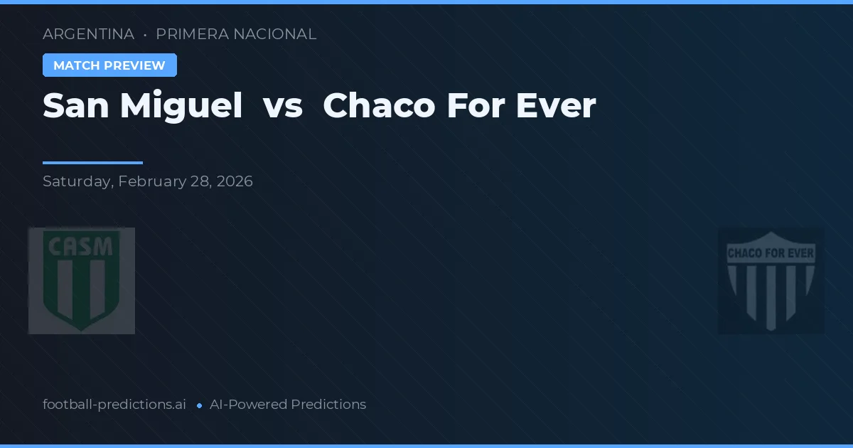 San Miguel vs Chaco For Ever — prognóstico e prévia do jogo