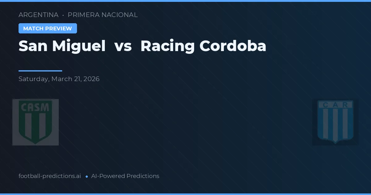 San Miguel vs Racing de Córdoba — prognóstico e prévia do jogo