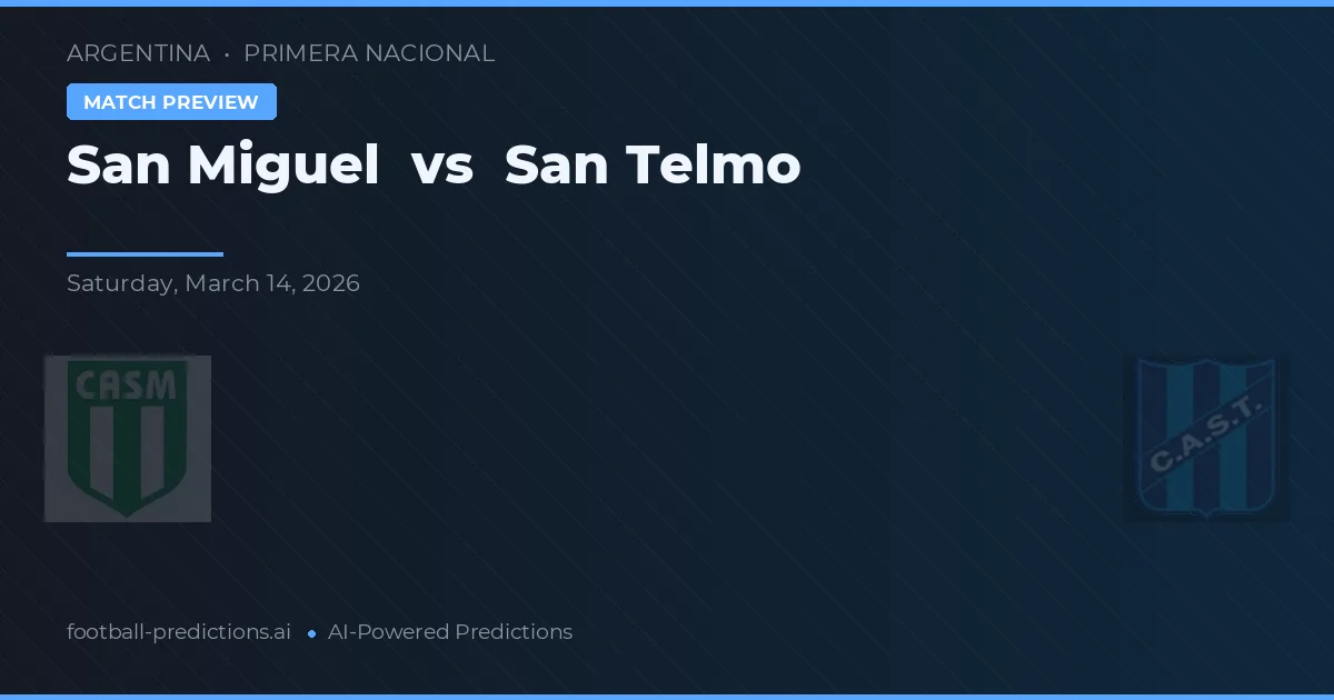 San Miguel vs San Telmo — prognóstico e prévia do jogo