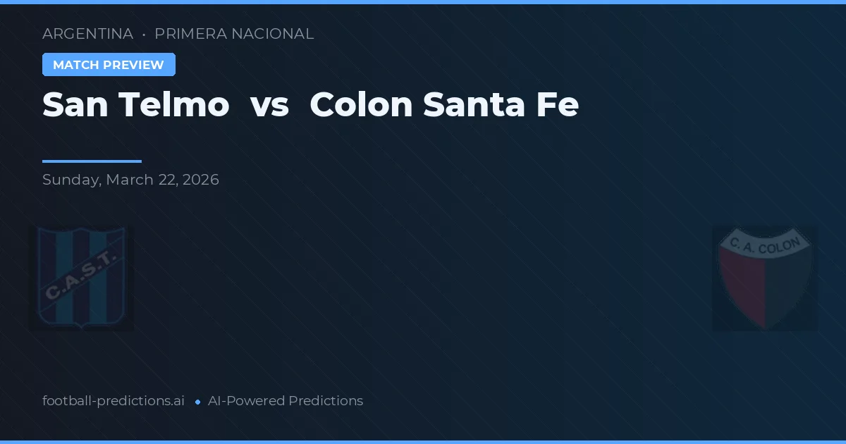 San Telmo vs Colón Santa Fe — prognóstico e prévia do jogo