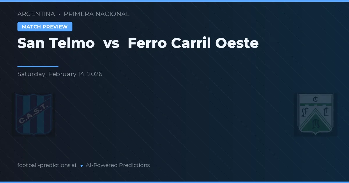 San Telmo vs Ferro Carril Oeste — prognóstico e prévia do jogo