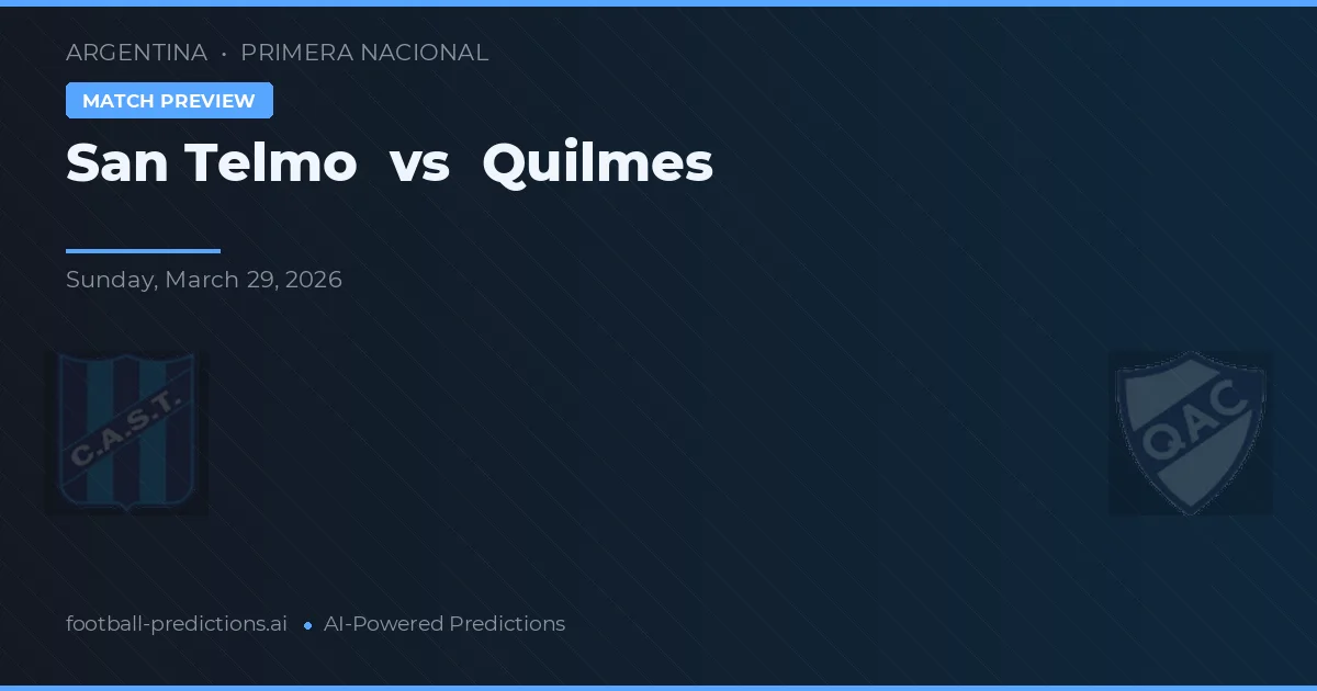 San Telmo vs Quilmes — prognóstico e prévia do jogo