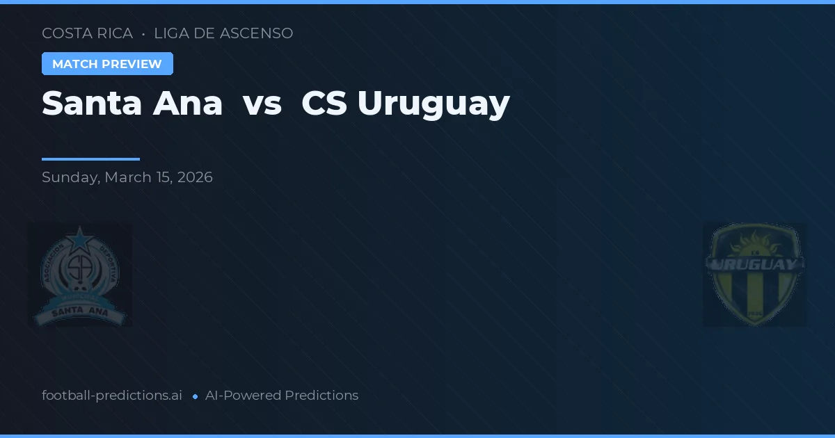 Santa Ana vs CS Uruguai — prognóstico e prévia do jogo