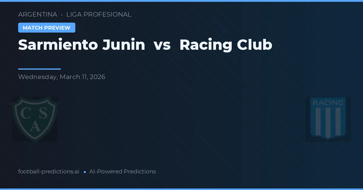 Sarmiento Junín vs Racing Club — prognóstico e prévia do jogo
