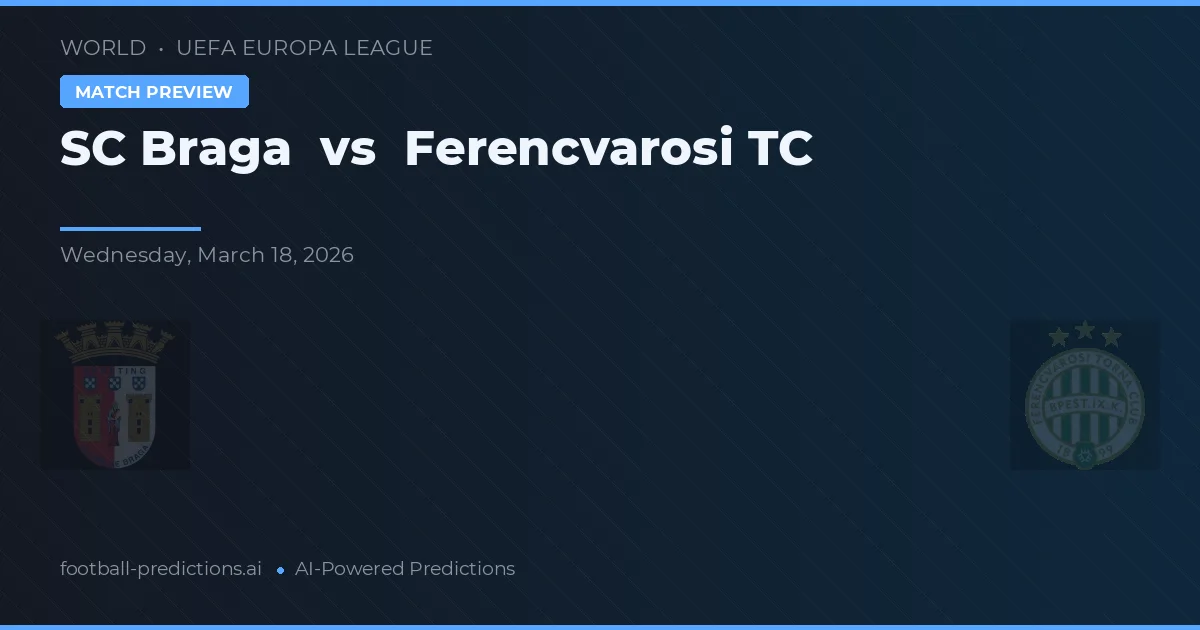 SC Braga vs Ferencváros TC — prognóstico e prévia do jogo