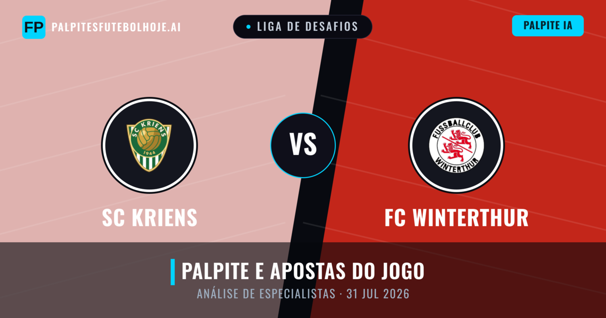 SC Kriens vs FC Winterthur — prognóstico e prévia do jogo