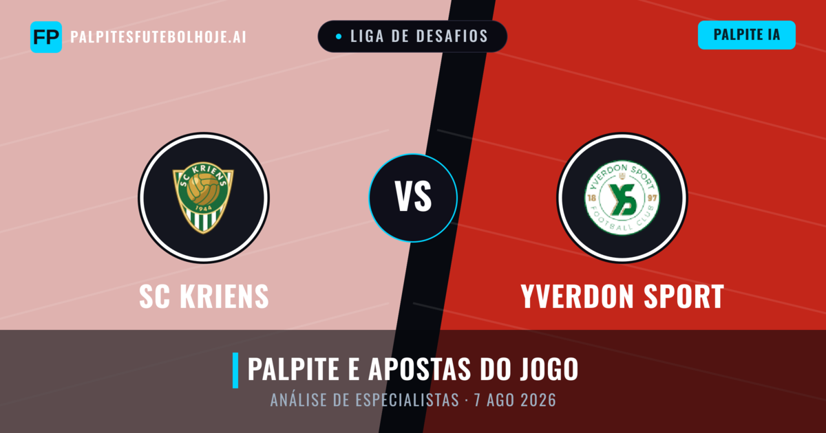 SC Kriens vs Yverdon Sport — prognóstico e prévia do jogo