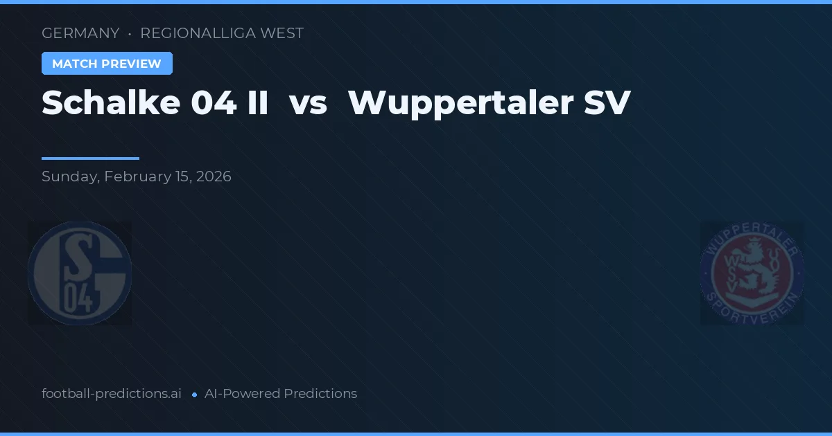Schalke 04 II vs Wuppertaler SV — prognóstico e prévia do jogo
