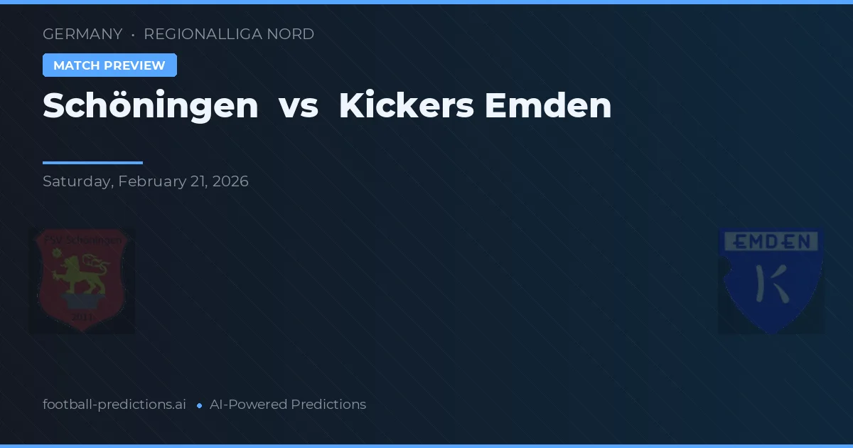 Schöningen vs Kickers Emden — prognóstico e prévia do jogo