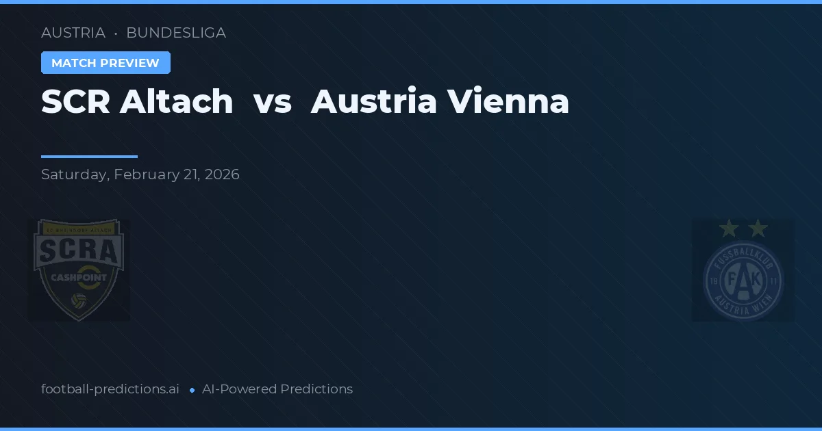 Altach vs Áustria Viena — prognóstico e prévia do jogo