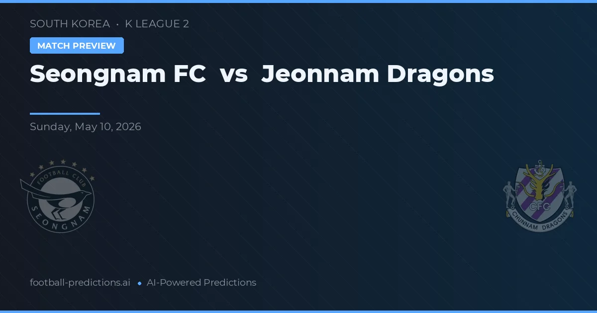 Seongnam FC vs Dragões de Jeonnam — prognóstico e prévia do jogo