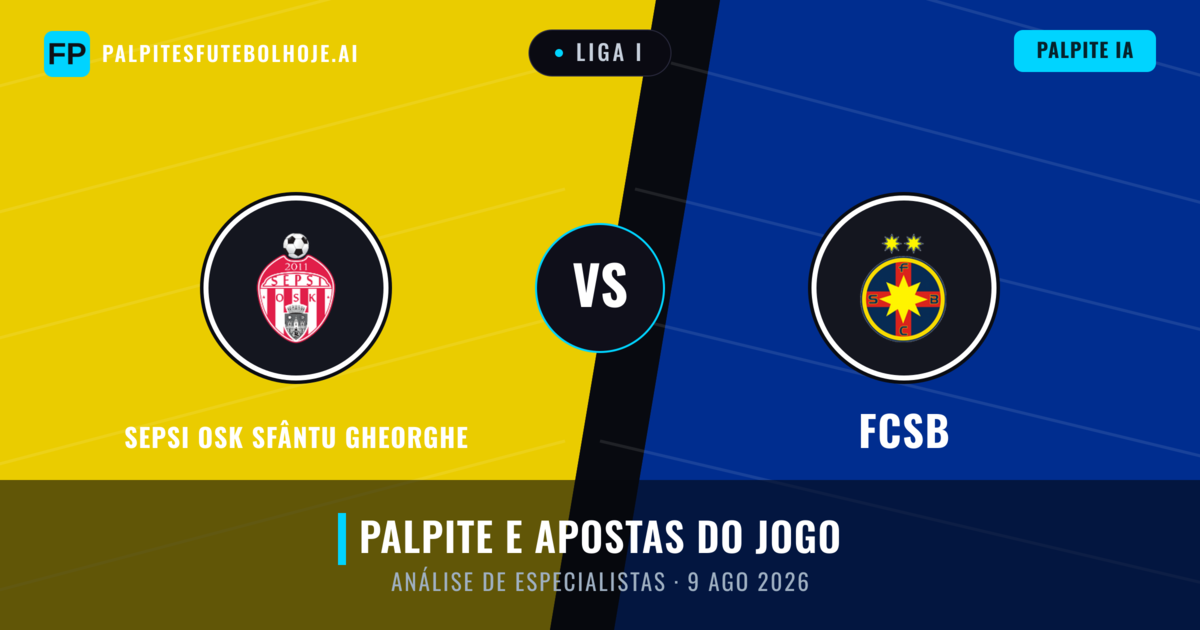 Sepsi OSK Sfântu Gheorghe vs FCSB — prognóstico e prévia do jogo