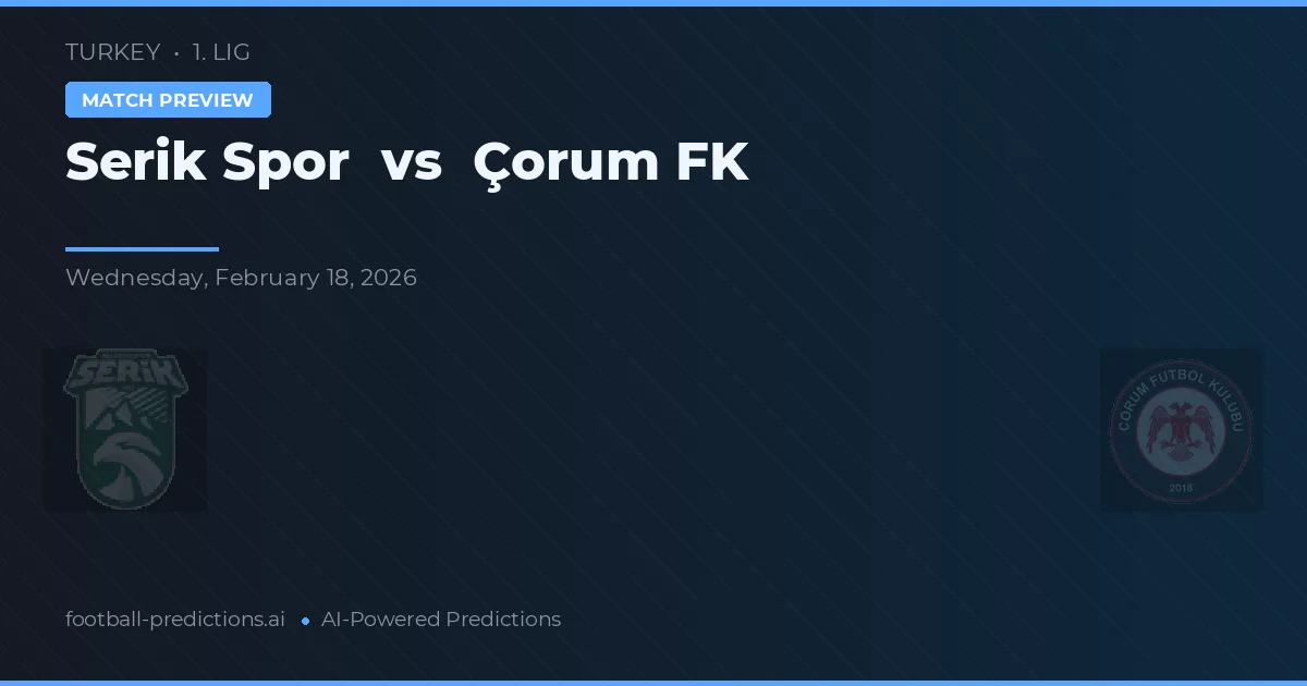 Serik Spor vs Çorum FK — prognóstico e prévia do jogo