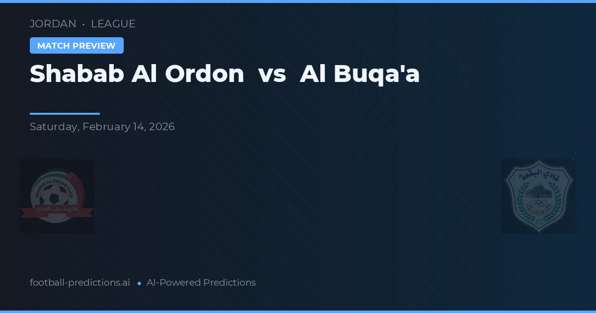 Shabab Al Ordon vs Al Buqa'a — prognóstico e prévia do jogo