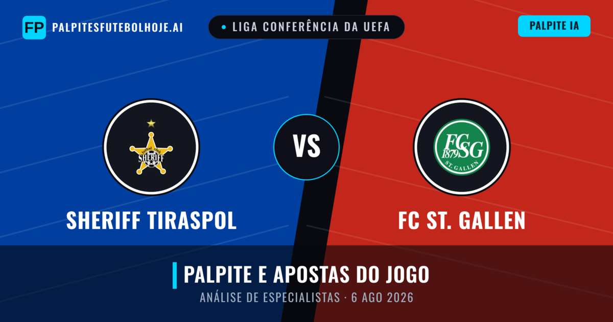 Sheriff Tiraspol vs FC St. Gallen — prognóstico e prévia do jogo