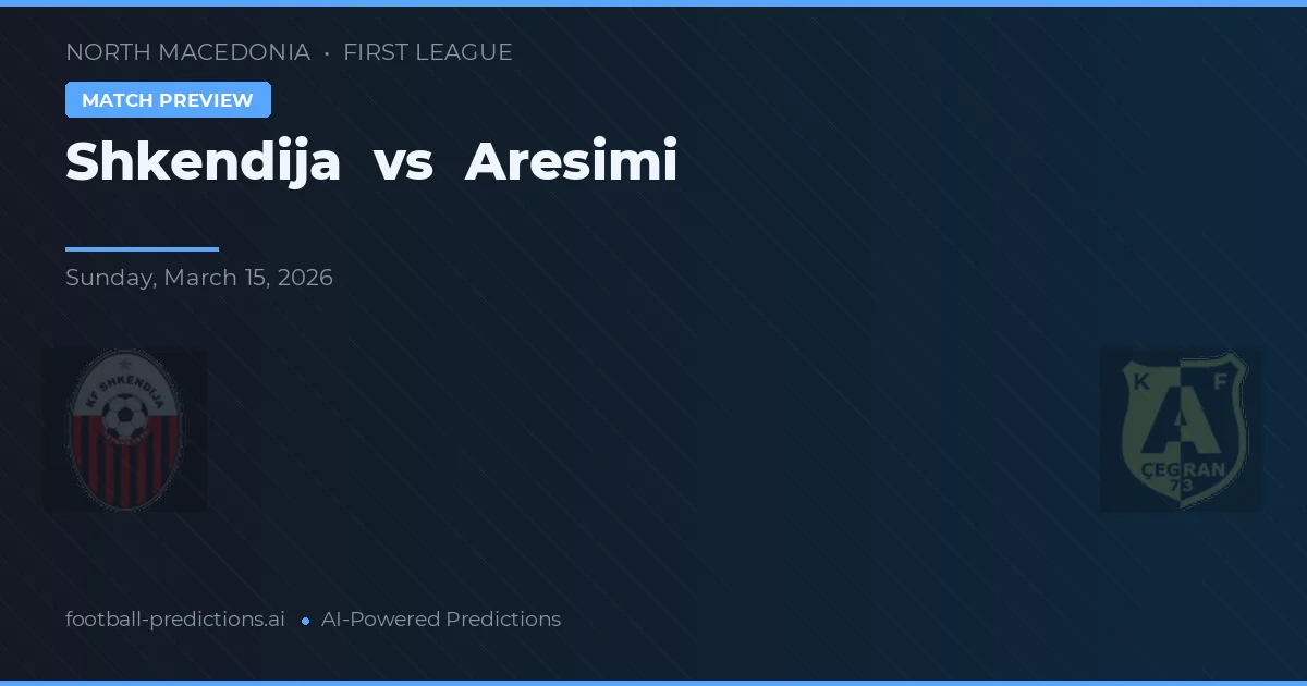 Shkëndija vs Aresimi — prognóstico e prévia do jogo
