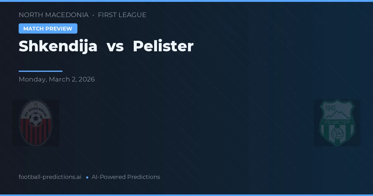 Shkëndija vs Pelister — prognóstico e prévia do jogo