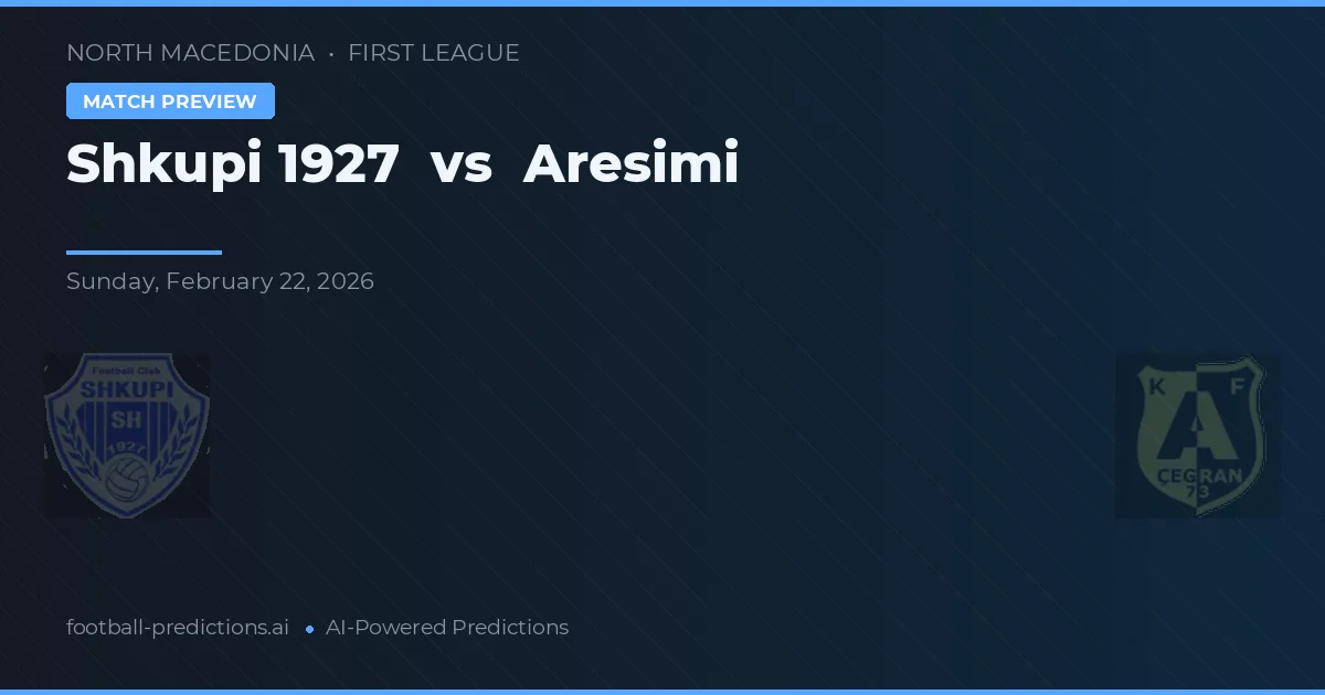 Shkupi 1927 vs Aresimi — prognóstico e prévia do jogo
