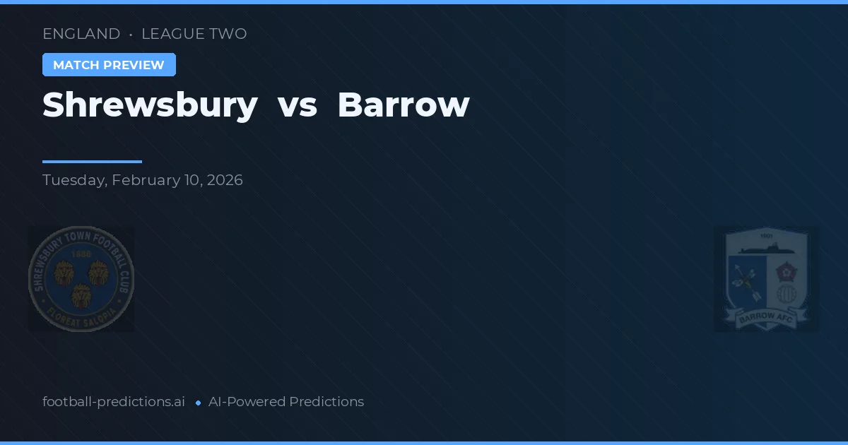 Shrewsbury vs Barrow — prognóstico e prévia do jogo