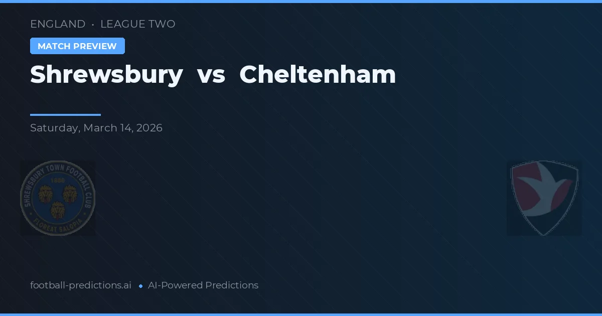Shrewsbury vs Cheltenham — prognóstico e prévia do jogo