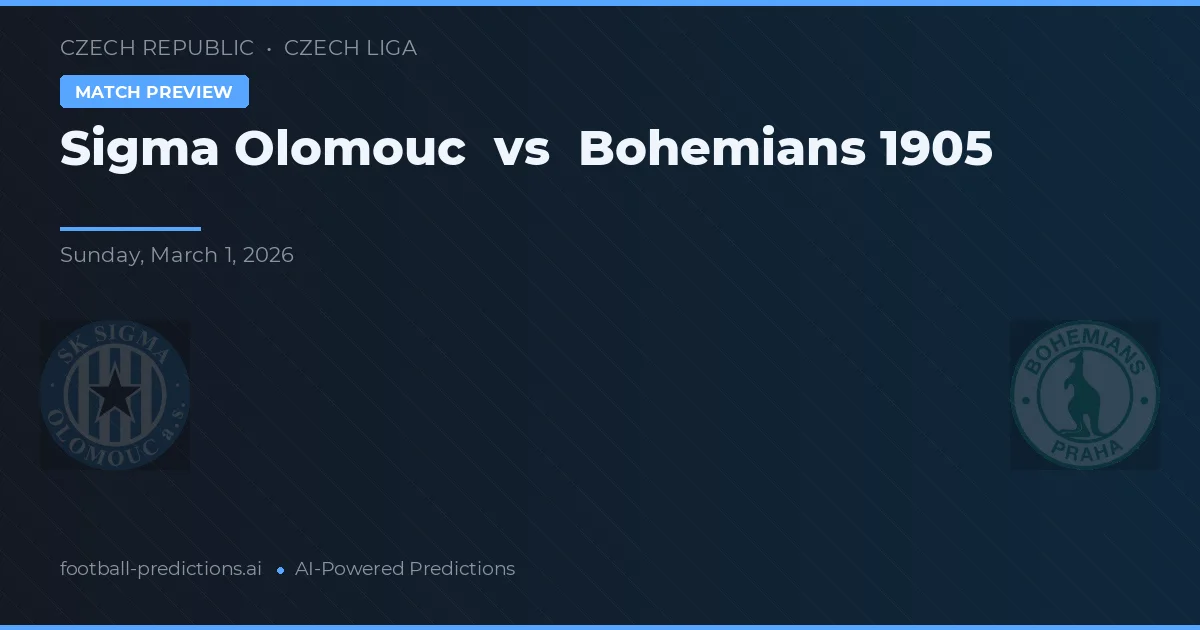 Sigma Olomouc vs Bohemians 1905 — prognóstico e prévia do jogo