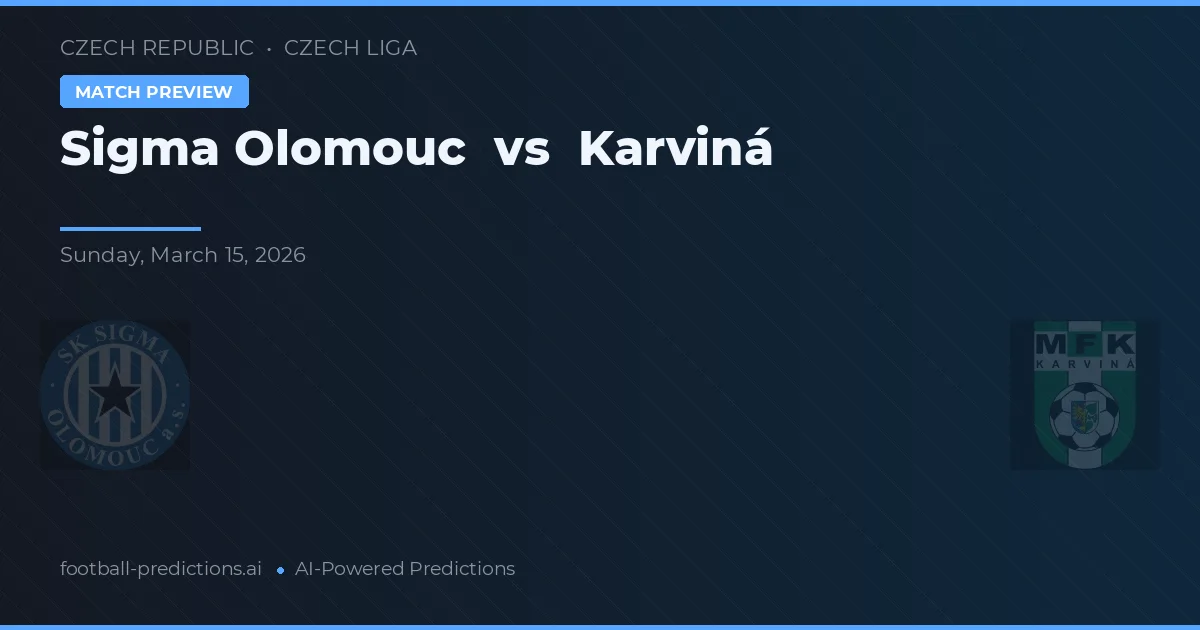 Sigma Olomouc vs Karviná — prognóstico e prévia do jogo