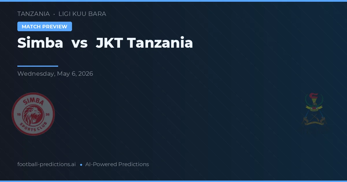 Simba vs JKT Tanzânia preview
