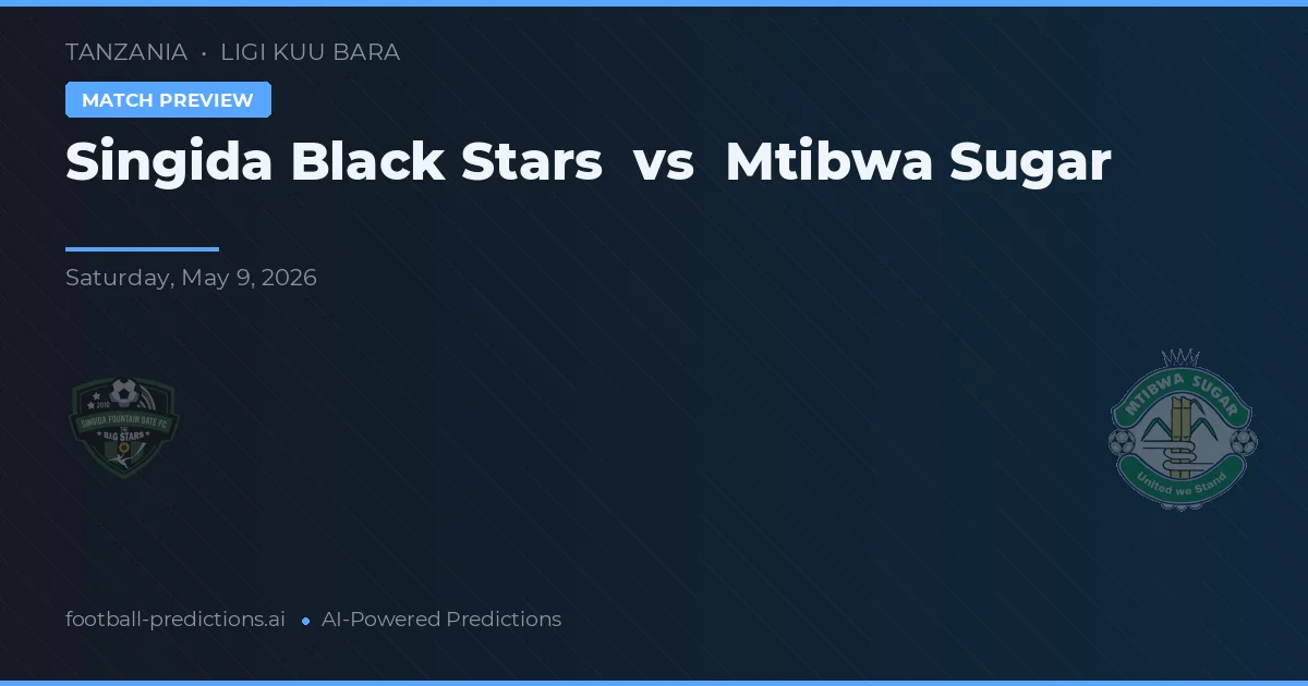 Singida Black Stars vs Mtibwa Sugar — prognóstico e prévia do jogo