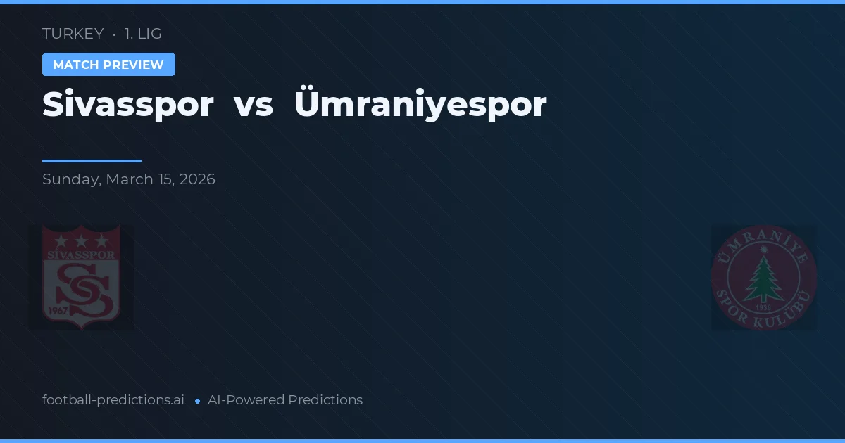 Sivasspor vs Ümraniyespor — prognóstico e prévia do jogo