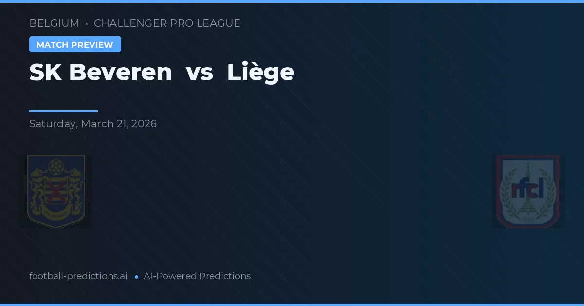 SK Beveren vs Liège — prognóstico e prévia do jogo