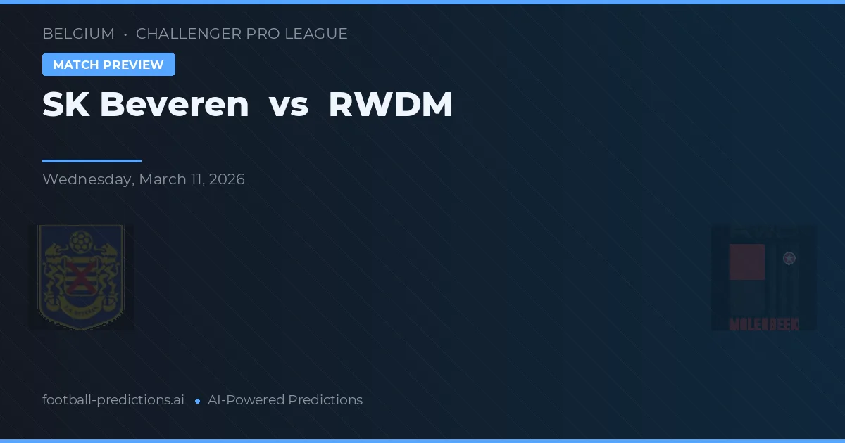 SK Beveren vs RWDM — prognóstico e prévia do jogo