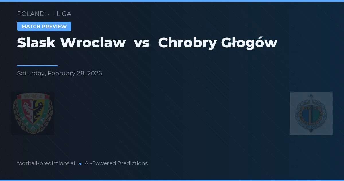 Śląsk Wrocław vs Chrobry Głogów — prognóstico e prévia do jogo