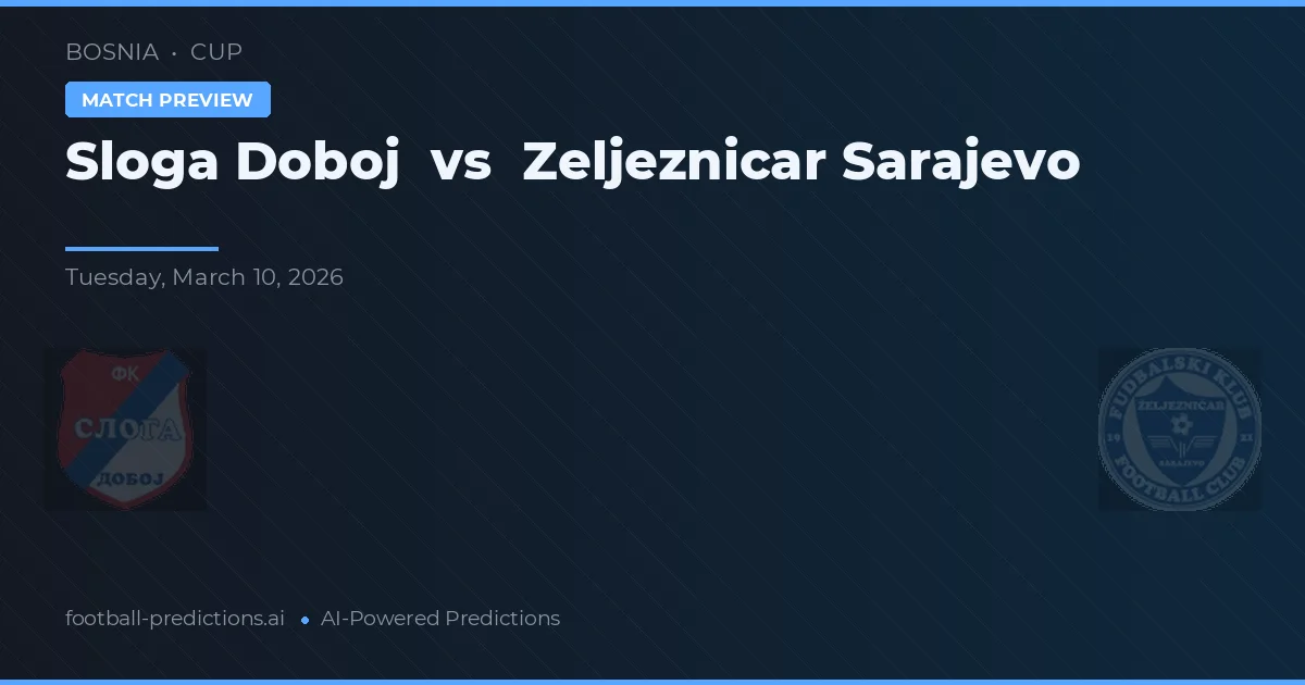 Sloga Doboj vs Željezničar Sarajevo — prognóstico e prévia do jogo