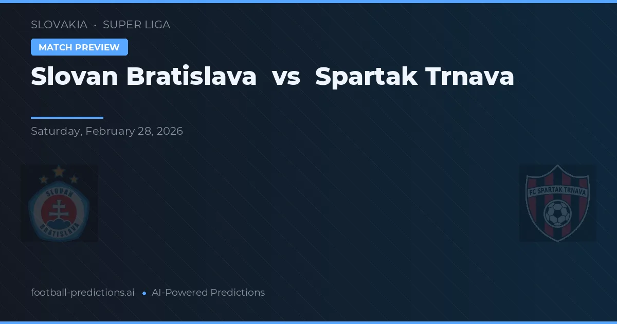Slovan Bratislava vs Spartak Trnava — prognóstico e prévia do jogo